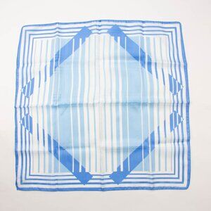 Vintage Italian Blue & White Striped Square Scarf